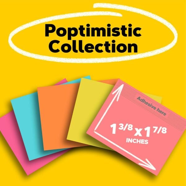 Post-it Mini Notes, 1 3/8 in. x 1 7/8 in., 24 Sticky Notes Pads, 100 Sheets per Pad, Poptimistic Collection, School Supplies and Oﬃce Products, The Original Post-it Note