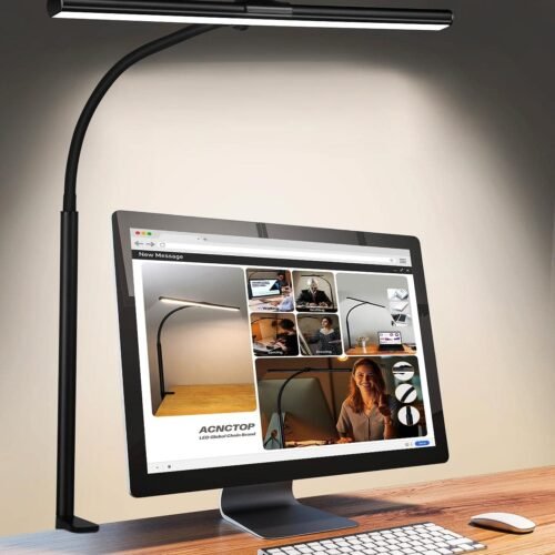ACNCTOP Desk Lamp for Office Home - Eye-Caring Architect Task Lamp 25 Lighting Modes Adjustable LED Desk Lamp Flexible Gooseneck Clamp Light for Workbench Drafting Reading Study