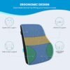 QUTOOL Lumbar Support Pillow for Office Chair,Office Home Essentials,Back Support Pillow for Car, Chair Cushions,Back Pain Relief Improve Posture,Mesh Cover Double Adjustable Straps