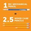 BIC Xtra-Sparkle Number 2 Mechanical Pencils With Erasers (MPLP241-BLK), Medium Point (0.7mm), 24-Count Pack, Cute Mechanical Pencils For Girls, Boys and Adults (Barrel Colors May Vary)