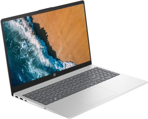 HP 15.6" Portable Laptop (Include 1 Year Microsoft 365), HD Display, Intel Quad-Core N200 Processor, 16GB RAM, 128GB Storage, Wi-Fi 6, Webcam, HDMI, Numeric Keypad, Windows 11 Home, Silver