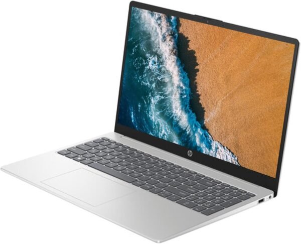 HP 15.6" Portable Laptop (Include 1 Year Microsoft 365), HD Display, Intel Quad-Core N200 Processor, 16GB RAM, 128GB Storage, Wi-Fi 6, Webcam, HDMI, Numeric Keypad, Windows 11 Home, Silver