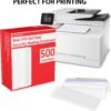 #10 Envelopes Letter Size Self Seal | 500 Business Mailing Security Peel and Sealing Envelope | 100% Tinted | no 10 White Windowless Legal Regular Plain Envelops Pack | 4-1/8 x 9-1/2 Inches | 24 LB