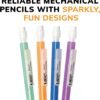 BIC Xtra-Sparkle Number 2 Mechanical Pencils With Erasers (MPLP241-BLK), Medium Point (0.7mm), 24-Count Pack, Cute Mechanical Pencils For Girls, Boys and Adults (Barrel Colors May Vary)