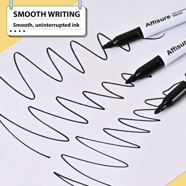 Permanent markers, 100 packs permanent markers bulk, quick drying in one second, waterproof, smooth, not easy to erase, durable, can be marked on glass, tiles and cloth, office supplies …