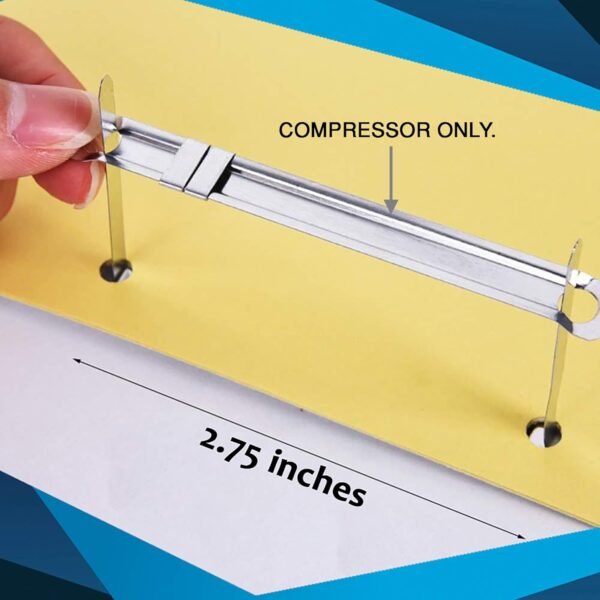 OLYMPX 500 Pcs of Prong Paper Fastener Compressors for Standard 2-Hole Punch, Works with 1 Inch - 3.5 Inch Capacity, 2.75 Inch Center for Paper Fastener Prong Bases, Bulk-Packed