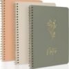 ZICOTO Aesthetic Spiral Notebook Set of 3 For Women - Cute College Ruled 8x6 Journal/Notebook with Large Pockets And Lined Pages - Perfect Supplies to Stay Organized at Work or School