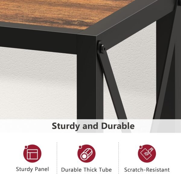 Tajsoon Console Table, 2-Tier Industrial Entryway Table, 41.8”L Narrow Entrance Sofa Table with Shelves, Hallway, Living Room, Foyer, Corridor, Office, Rustic Brown and Black