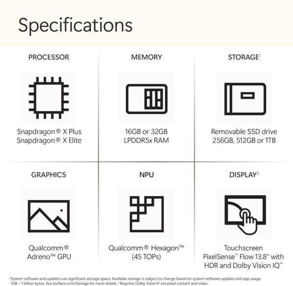 Microsoft Surface Laptop (2024), Windows 11 Copilot+ PC, 13.8" Touchscreen Display, Snapdragon X Plus (10 core), 16GB RAM, 512GB SSD Storage, Black