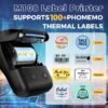Phomemo Label Maker - M108 Bluetooth Address Label Makers for Small Business, Home, Office, 2 Inch Barcode Label Printer with 300+ Templates, Sticker Printer for Address/Logo/Clothing Label, Black