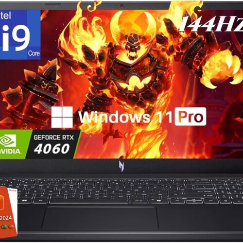 acer Nitro V 15 Gaming Laptop, Intel i9-13900H Up to 5.4GHz, GeForce RTX 4060, 15.6" 144 Hz IPS Display, 64 GB DDR5, 2 TB SSD, Wi-Fi 6, Backlit Keyboard, Windows 11 Pro, Gaming Mouse, 256GB UFD