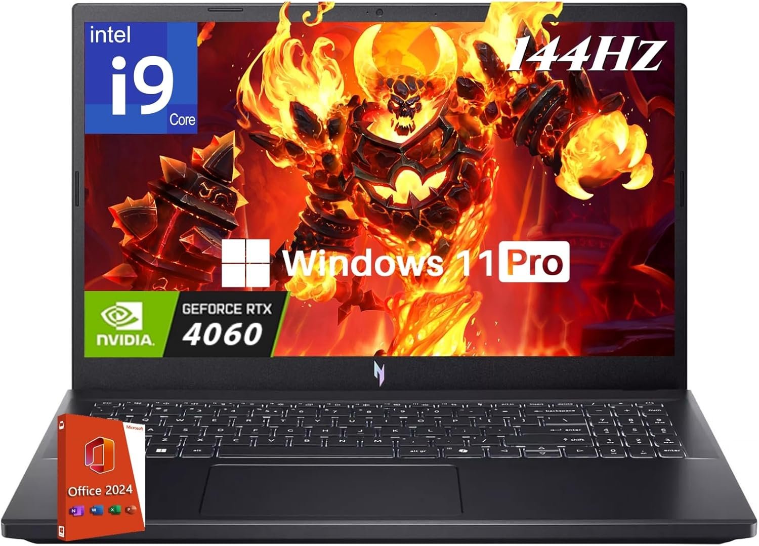 acer Nitro V 15 Gaming Laptop, Intel i9-13900H Up to 5.4GHz, GeForce RTX 4060, 15.6" 144 Hz IPS Display, 64 GB DDR5, 2 TB SSD, Wi-Fi 6, Backlit Keyboard, Windows 11 Pro, Gaming Mouse, 256GB UFD