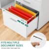 YITAHOME File Cabinet with Charging Station, Mobile Lateral Filing Cabinet with Lock for Home Office, Printer Stand with Open Storage Shelf, Fits A4, Letter, Legal Size Files, Office Furniture, White