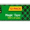 Scotch Magic Tape, Invisible, Home Office Supplies and Back to School Supplies for College and Classrooms, 12 Rolls