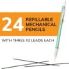 BIC Xtra-Sparkle Number 2 Mechanical Pencils With Erasers (MPLP241-BLK), Medium Point (0.7mm), 24-Count Pack, Cute Mechanical Pencils For Girls, Boys and Adults (Barrel Colors May Vary)