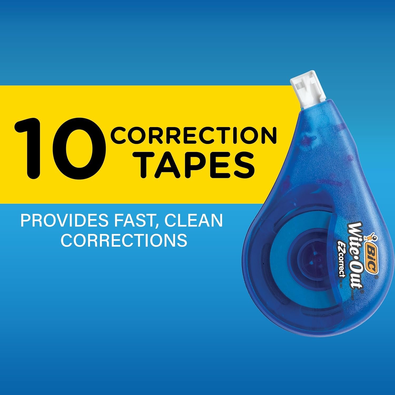 BIC Wite-Out Brand EZ Correct Correction Tape, 39.3 Feet, 10-Count Pack of White Correction, Tear-Resistant Tape Office or School Supplies - Image 2