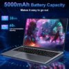 jumper Laptop Computer 16 inch, Laptop Computer with 4 Core Processor, Student Laptops 16GB DDR4 512GB SSD, FHD 1920x1200 Display, WiFi 5G/2.4G, Mini HDMI, USB3.0, Type-C, 38Wh Battery