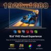15.6 inch Win11 Laptop Computer, 1920x1080 IPS Screen, 12GB DDR5 RAM / 512GB SSD, N95(Beats N5095) Processor Notebook PC, Support Fingerprint, WiFi 5, BT, Full Size Keyboard