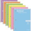 Oxford Spiral Notebook, 1 Subject, College Ruled Paper, 8 x 10-1/2 Inch, Pastel Pink, Orange, Yellow, Green, Blue and Purple, 70 Sheets (63756), Set of 6