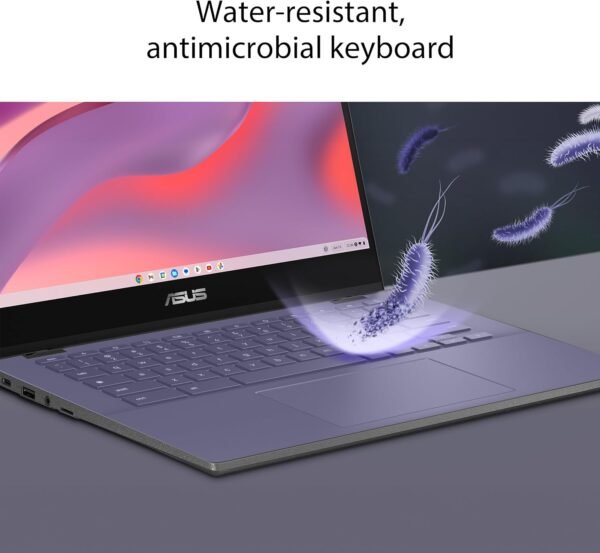71JmchYwH8L._AC_SL1500_-1.jpg ASUS Chromebook CM14 Laptop, 14" HD Anti-Glare Display (1366x768), MediaTek Kompanio 520, 4GB RAM, 64GB eMMC, ChromeOS, Gray, CM1402CM2A-DS44, Gravity Grey