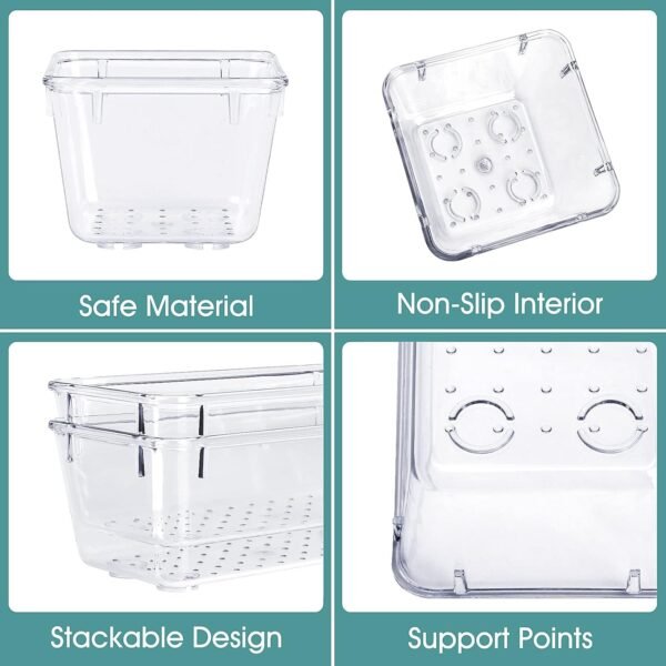 25 PCS Clear Plastic Drawer Organizer Set, 4 Sizes Desk Drawer Divider Organizers and Storage Bins for Makeup, Jewelry, Gadgets for Kitchen, Bedroom, Bathroom, Office