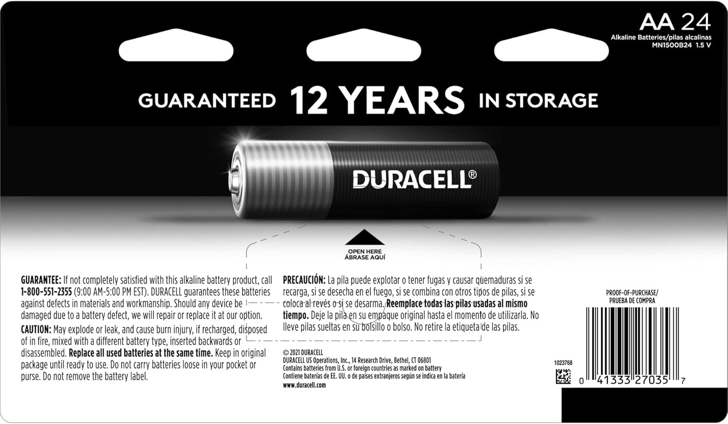 Duracell Coppertop AA Batteries with Power Boost Ingredients, 24 Count Pack Double A Battery with Long-lasting Power, Alkaline AA Battery for Household and Office Devices - Image 2