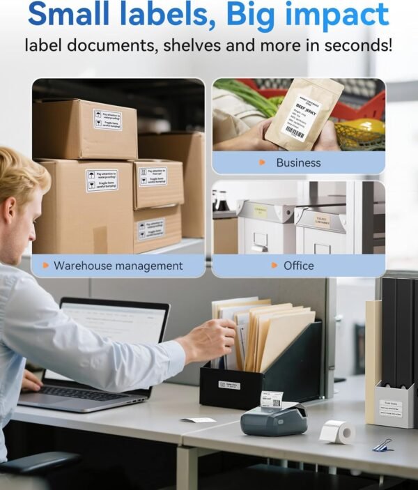 NIIMBOT B1 Label Maker Machine with Tape, Thermal Label Printer Easy to Use for Office, Home, Business, 2 Inch Label Maker with 2'' x1.18'' Labels-230pcs/Roll