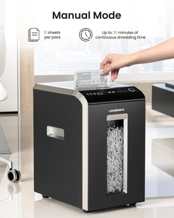 200-Sheet Micro-Cut Paper Shredder - P-5 High Security Shredder, Home Office, Heavy Duty, 8.5 Gallon Capacity