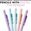 BIC Xtra-Smooth Pastel Mechanical Pencils with Erasers, Medium Point (0.7mm), 24-Count Pack, Bulk Mechanical Pencils for School or Office Supplies