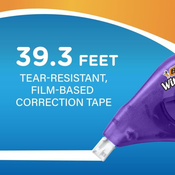 BIC Wite-Out Brand EZ Correct Correction Tape, 39.3 Feet, 10-Count Pack of White Correction, Tear-Resistant Tape Office or School Supplies