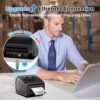 Bluetooth Thermal Label Printer 4x6, Ethernet Shipping Label Printer, D550 Pro Wireless Thermal Shipping Label Printer for Small Business, Office, Home, Support Bluetooth/Ethernet/USB