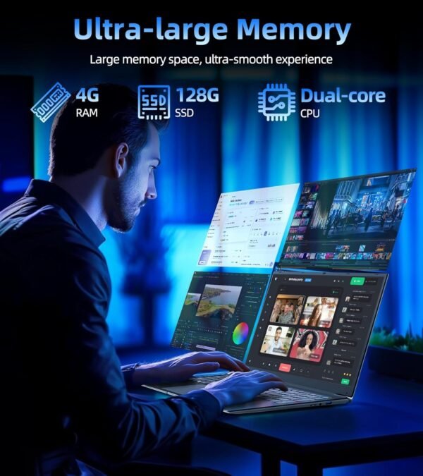 71OMKlwoDiL._AC_SL1500_.jpg Naclud Windows 11 Laptops, 17.3 Inch Laptop Computer with Core i3 Processor, 4GB DDR3 128GB SSD, 60800mWh Battery, FHD IPS Display, Type-C, HDMI, 5G WiFi, BT4.2, Webcam, USB3.2