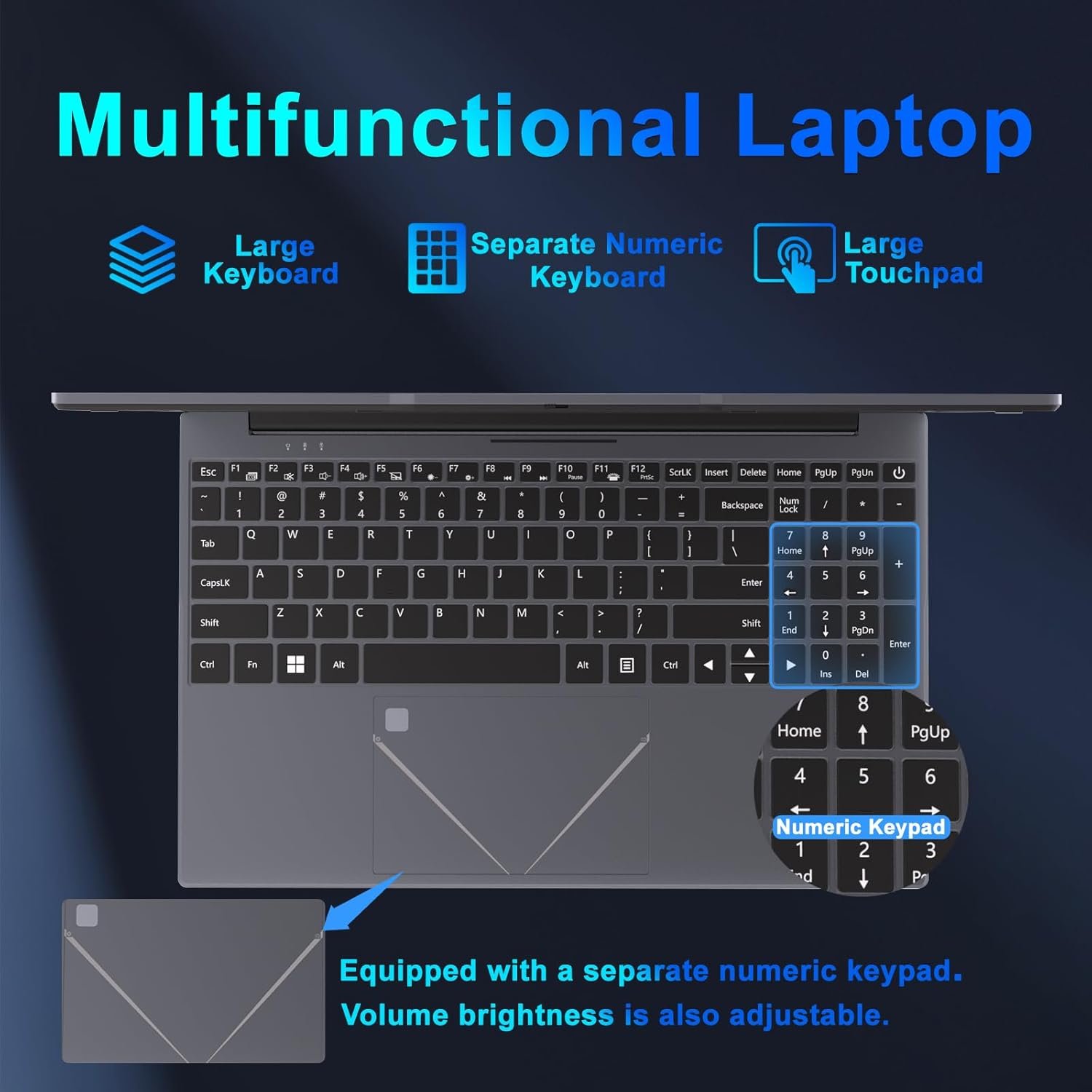 15.6" Laptop PC 16GB DDR4 512GB SSD, HD Laptop Computer AMD Ryzen 5 3500U Processor AMD Integrated Graphics computer with Touch ID 2.4/5G WiFi Bluetooth USB 3.0 WPS office for Students/Gaming laptop - Image 5