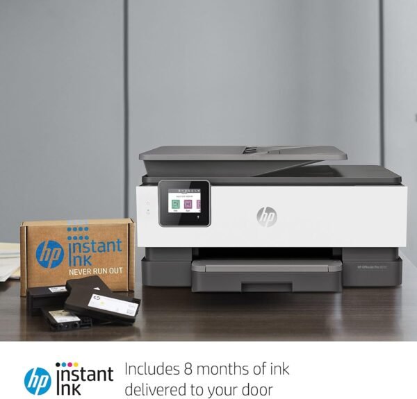 HP OfficeJet Pro 8035 All-in-One Wireless Printer - Includes 8 Months of Ink, HP Instant Ink, Works with Alexa - Basalt (5LJ23A)