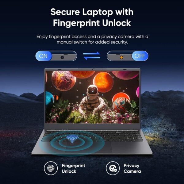 15.6 inch Win11 Laptop Computer, 1920x1080 IPS Screen, 12GB DDR5 RAM / 512GB SSD, N95(Beats N5095) Processor Notebook PC, Support Fingerprint, WiFi 5, BT, Full Size Keyboard