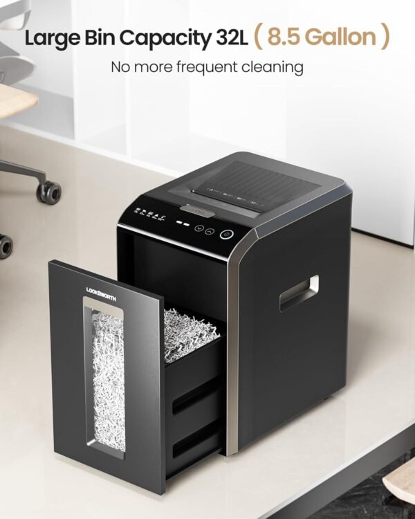 200-Sheet Micro-Cut Paper Shredder - P-5 High Security Shredder, Home Office, Heavy Duty, 8.5 Gallon Capacity