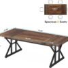 Tribesigns 70.8-Inch Executive Desk, Large Computer Office Desk Workstation, Modern Simple Style Laptop Desk Study Writing Table Business Furniture for Home Office (Brown/Black, 70.8 Inch)