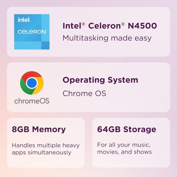 71QTpRuYBL._AC_SL1500_.jpg Lenovo IdeaPad 3i Chromebook, 15.6” FHD Display, Intel Celeron N4500, 8GB RAM, 64GB eMMC, 1920x1080 px, 720p Camera, Chrome OS, Abyss Blue