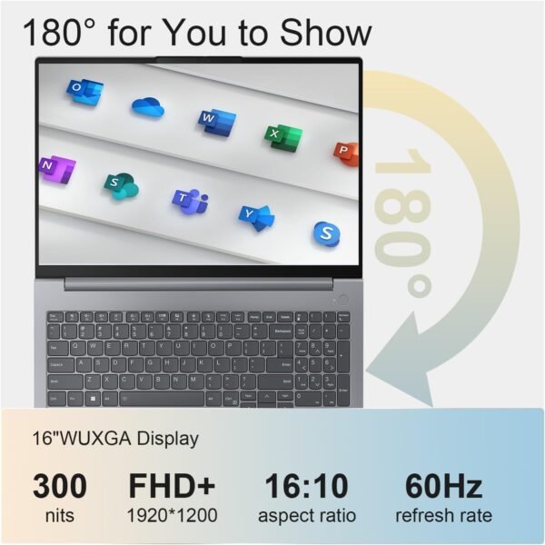 Lenovo ThinkBook 16 Gen 6 Business Laptop, 16" FHD+ Display, 6-Core AMD Ryzen 5 7530U, 16GB RAM, 1TB PCIe SSD, FP Reader, HDMI, SD Card Reader, Backlit Keyboard, Wi-Fi 6, Windows 11 Pro, Grey
