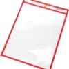 Amazon Basics Heavy Duty Dry Erase Ticket Holder Pockets with Clear Plastic Film and Multicolored Fabric Edge, 8.5" X 11", Pack of 25