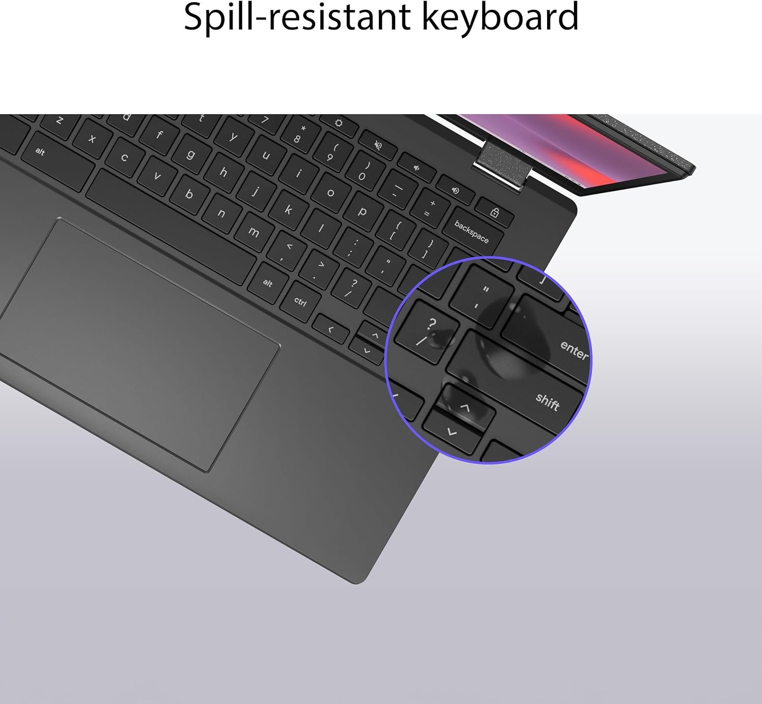 ASUS Chromebook CM14 Laptop, 14" HD Anti-Glare Display (1366x768), MediaTek Kompanio 520, 4GB RAM, 64GB eMMC, ChromeOS, Gray, CM1402CM2A-DS44, Gravity Grey - Image 3