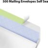 #10 Envelopes Letter Size Self Seal | 500 Business Mailing Security Peel and Sealing Envelope | 100% Tinted | no 10 White Windowless Legal Regular Plain Envelops Pack | 4-1/8 x 9-1/2 Inches | 24 LB