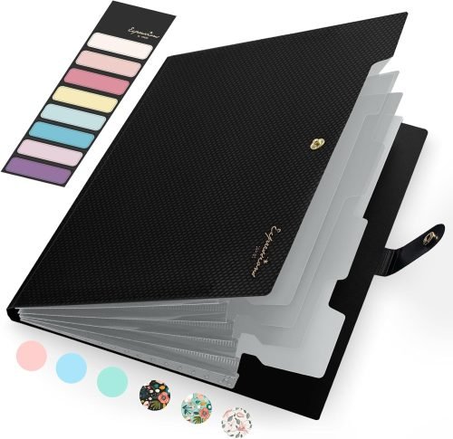 71SjtTsW0LL._AC_SL1500_.jpg Sooez Expanding File Folder, Letter Size Accordion File Organizer, 5 Pocket Folders for Documents, Portable Filling Products for School Office Supplies, Black