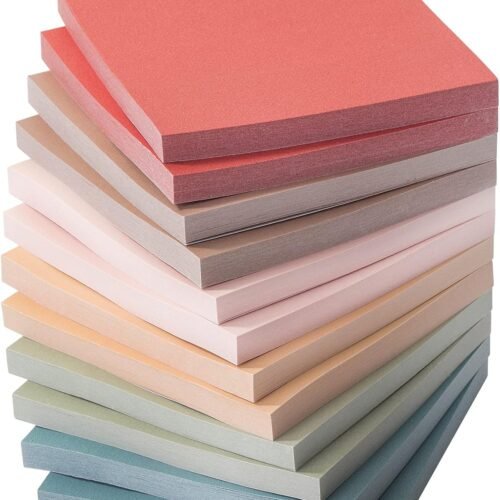 Mr. Pen- Sticky Notes, 3"x3", 12 Pads, Vintage Colors, Self-Stick Pads, Aesthetic, Colorful, Bulk