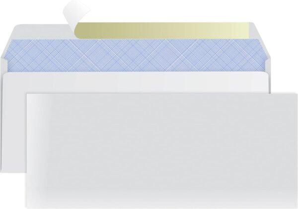 #10 Envelopes Letter Size Self Seal | 100 Business Mailing Security Peel and Sealing Envelope | 100% Tinted | no 10 White Windowless Legal Regular Plain Envelops Pack | 4-1/8 x 9-1/2 Inches | 24 LB