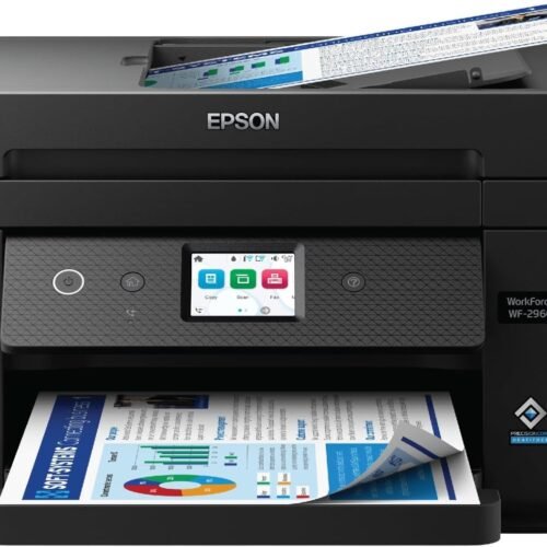 Epson Workforce WF-2960 Wireless All-in-One Printer with Scan, Copy, Fax, Auto Document Feeder, Automatic 2-Sided Printing, 2.4" Touchscreen Display, 150-Sheet Paper Tray and Ethernet,Black
