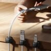 Cord Organizer Holder, 8 Pack Magnetic Desk Cable Clips Management, Hide Phone Charging Cable Keeper, Strong Adhesive Wire Charger Holder for Nightstand, Kitchen Appliances, Office Supplies