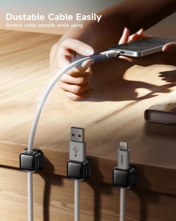 71TsjgdxIML._AC_SL1500_.jpg Cord Organizer Holder, 8 Pack Magnetic Desk Cable Clips Management, Hide Phone Charging Cable Keeper, Strong Adhesive Wire Charger Holder for Nightstand, Kitchen Appliances, Office Supplies
