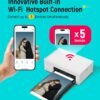 Liene M100 4x6'' Photo Printer, Phone Printer 100 Sheets & 3 Cartridges, Full-Color Photo, Portable Instant Photo Printer for iPhone Android, Thermal Dye Sublimation, Wi-Fi Picture Printer 100 Papers
