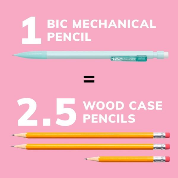 BIC Xtra-Smooth Pastel Mechanical Pencils with Erasers, Medium Point (0.7mm), 24-Count Pack, Bulk Mechanical Pencils for School or Office Supplies
